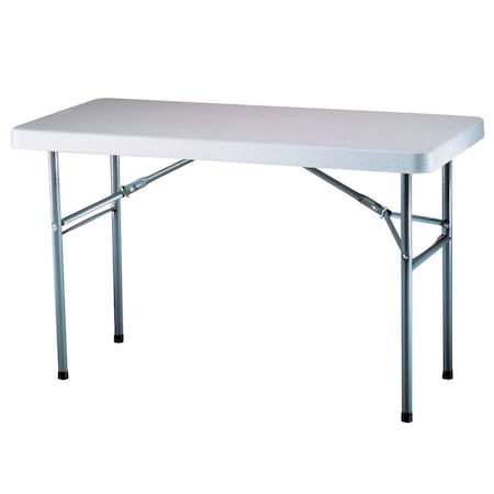 Adjustable Height Folding Table 48L X 24W, 24 To 36H - White